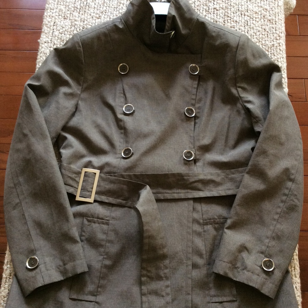 Women’s Double Breasted Lined | Military Style Jacket | Sz 10 | Brown Taupe